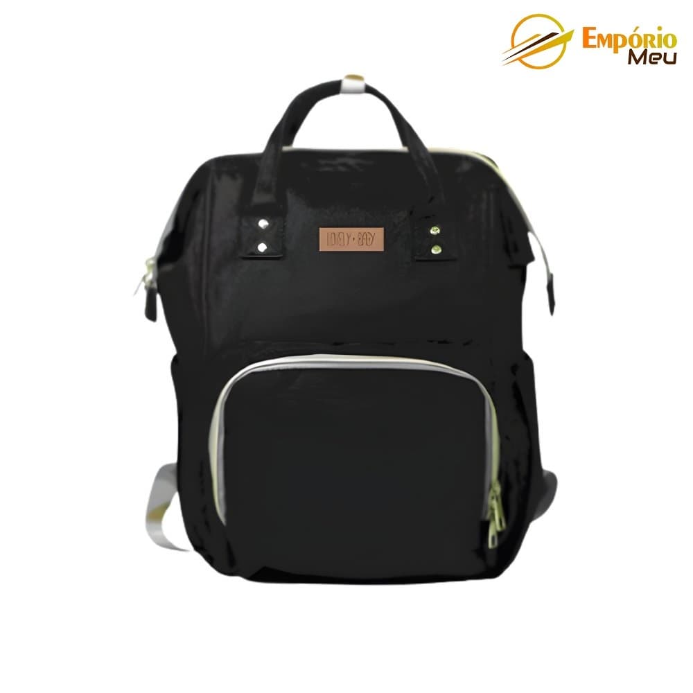 Mochila Maternidade Multifuncional Bolsa Bebê Grande Capacidade Impermeável Preta