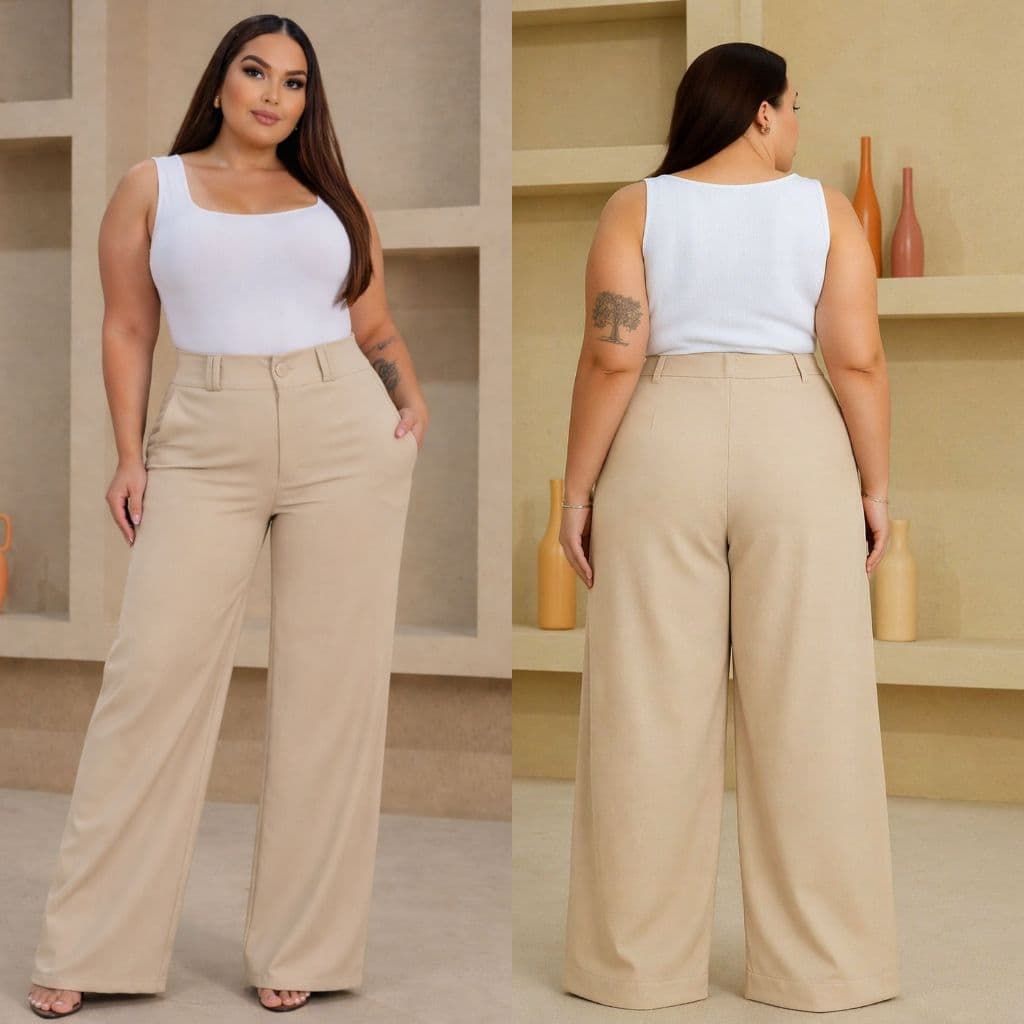 Calça Pantalona Social Plus Size Tecido Alfaiataria Premium -Luis Twill