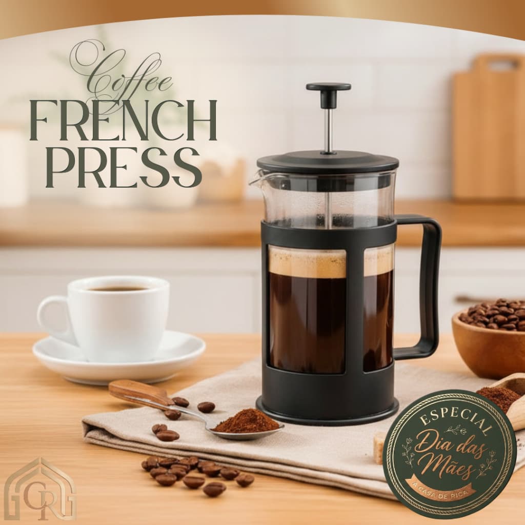 Cafeteira Francesa French Press Luxo 300ml 600ml Prensa Café Chá Presente Dia Das Mães Premium