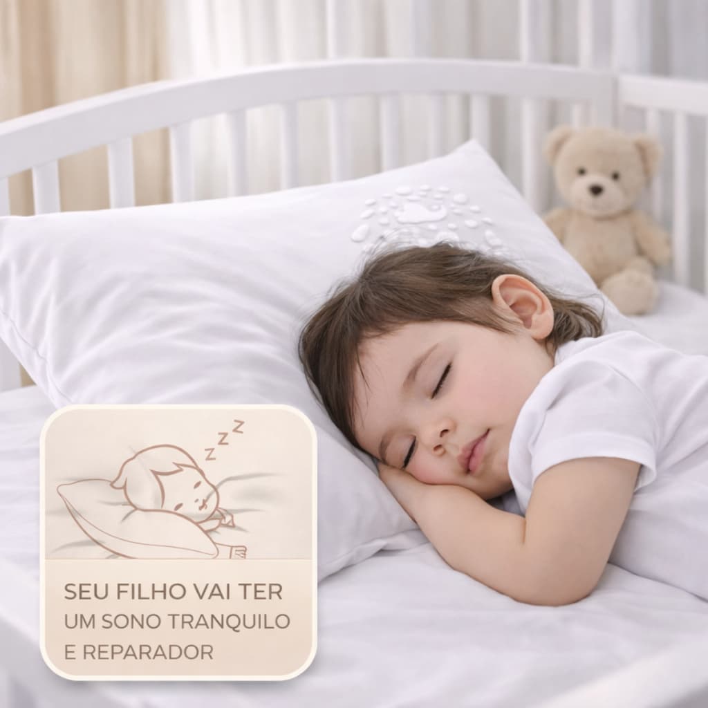 Fronha Infantil Impermeável 30x40cm Com Zíper Antimofo Antialérgica Macia