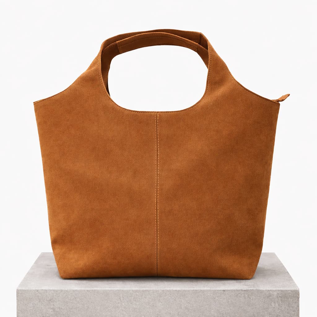 Saco De Camurça Para Ombro , Feminino Vintage De Cor Sólida De Grande Capacidade , Simples Versátil De Outono