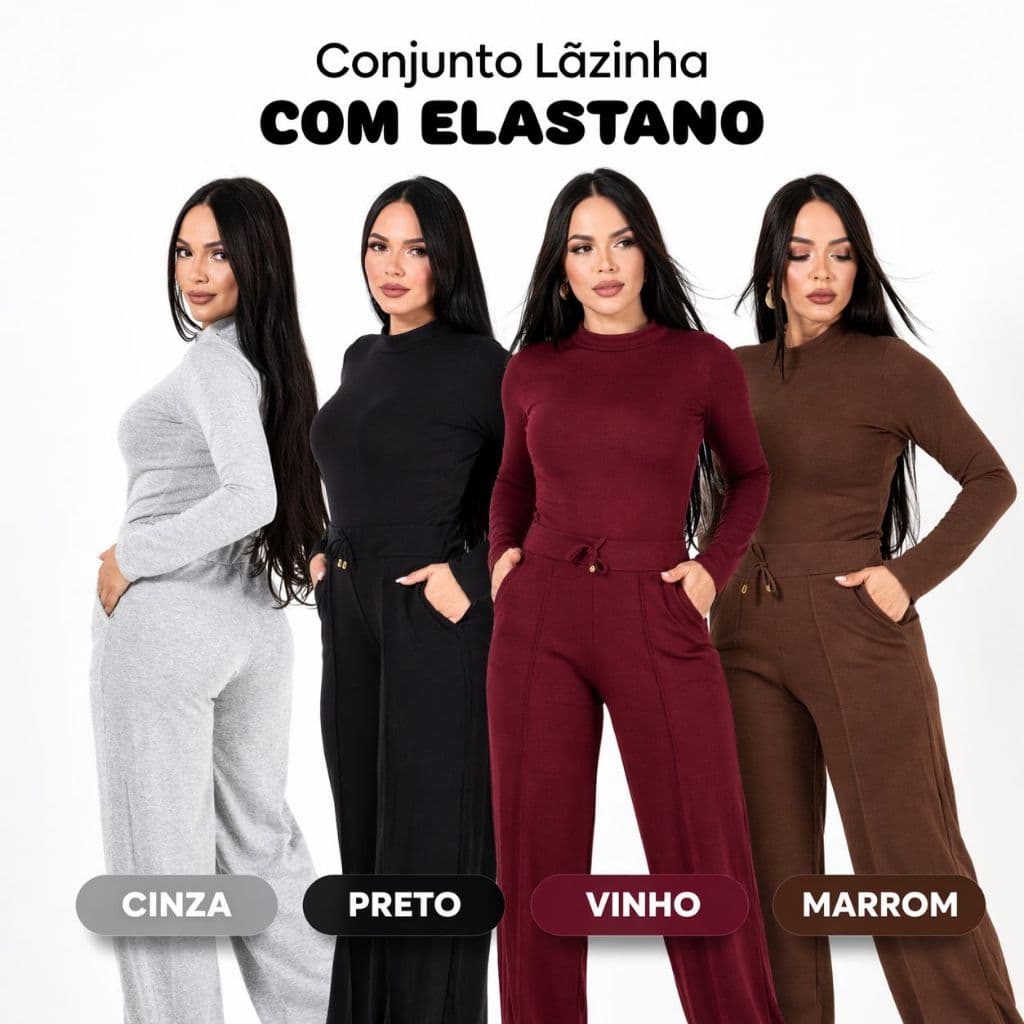 Conjunto Feminino Inverno Lãzinha com Elastano – Quentinho, Confortável e Elegante pro Dia a Dia