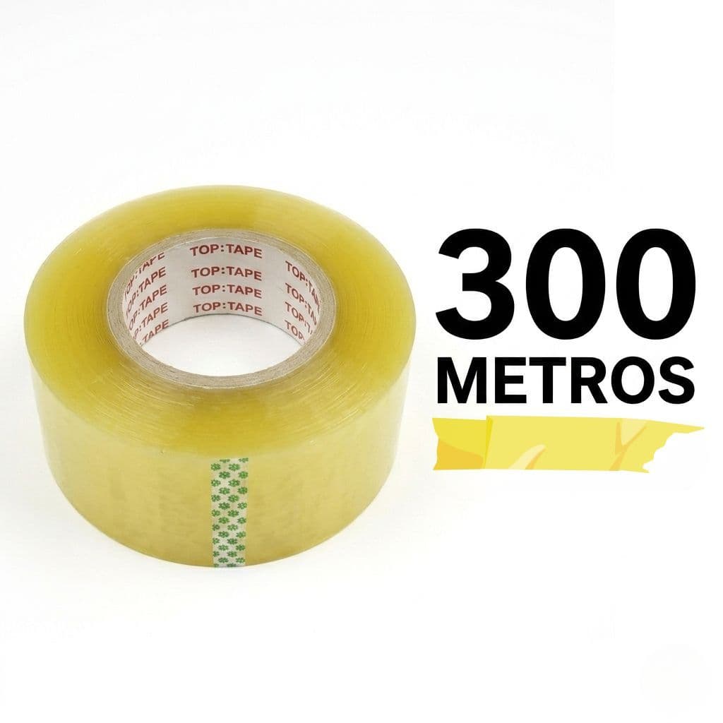 Fita Adesiva 45mm x 300m Transparente Larga Alta Aderência para Embalagens e Caixas Durex