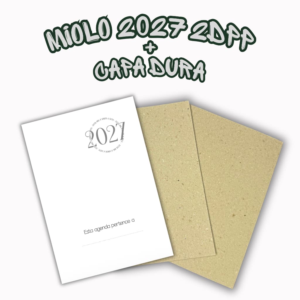 Miolo de Agenda 2027 - A5 - 2 dias por página  + 222 Páginas / Embalagem Unitária