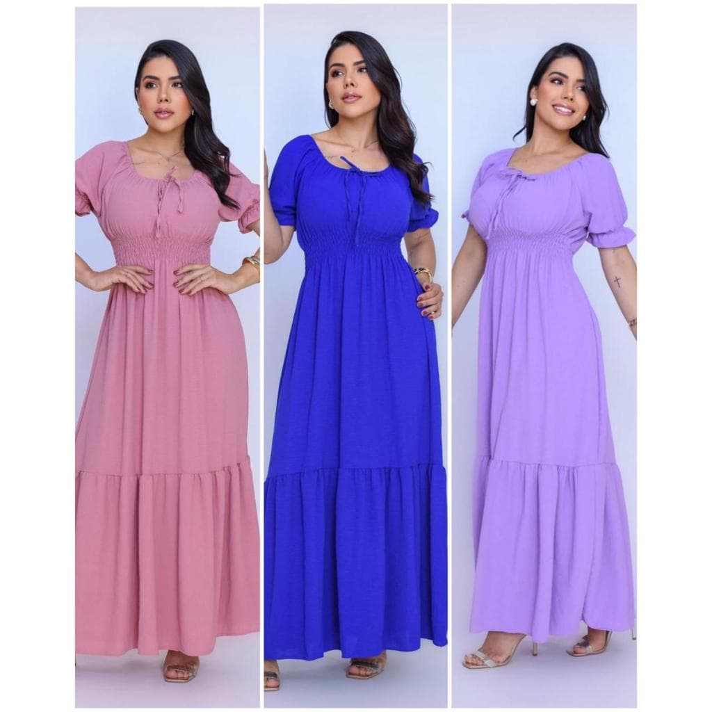 VESTIDOS EVANGÉLICOS | VESTIDOS LONGOS COM LASTEX | VESTIDOS LONGOS