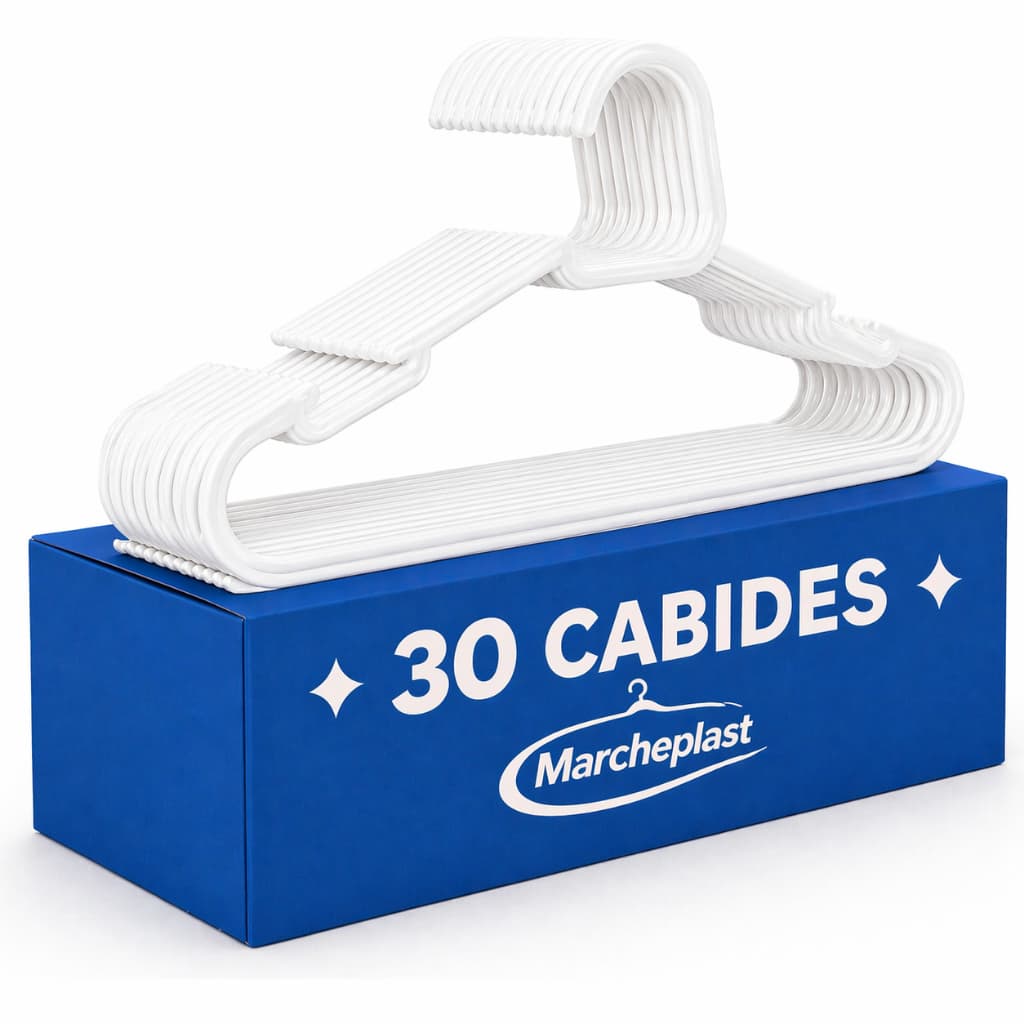 Cabide Adulto Branco Organizador Roupa Kit 30 Unidades