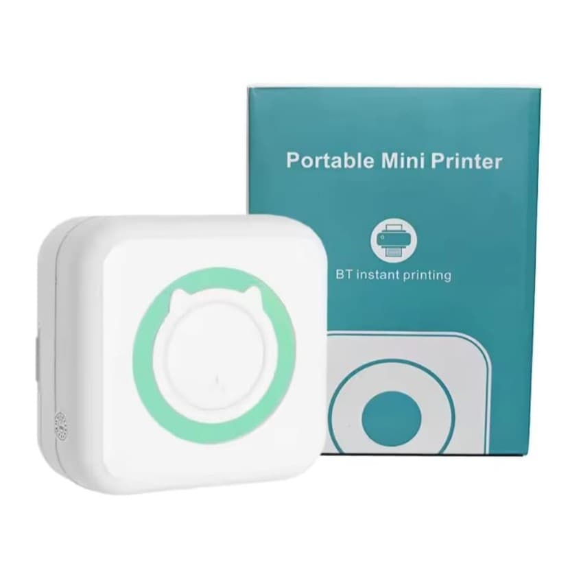 Mini Impressora Térmica Máquina de Imprimir Portátil Bluetooth de Fotos Sem Fio Papel e Etiquetas Compativel com Android