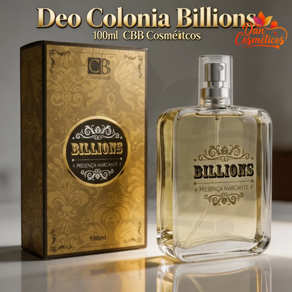 Kit com 2, 3 ou 4 unidades Deo Colônia Billions 100ml CBB Cosméticos Masculino Premium