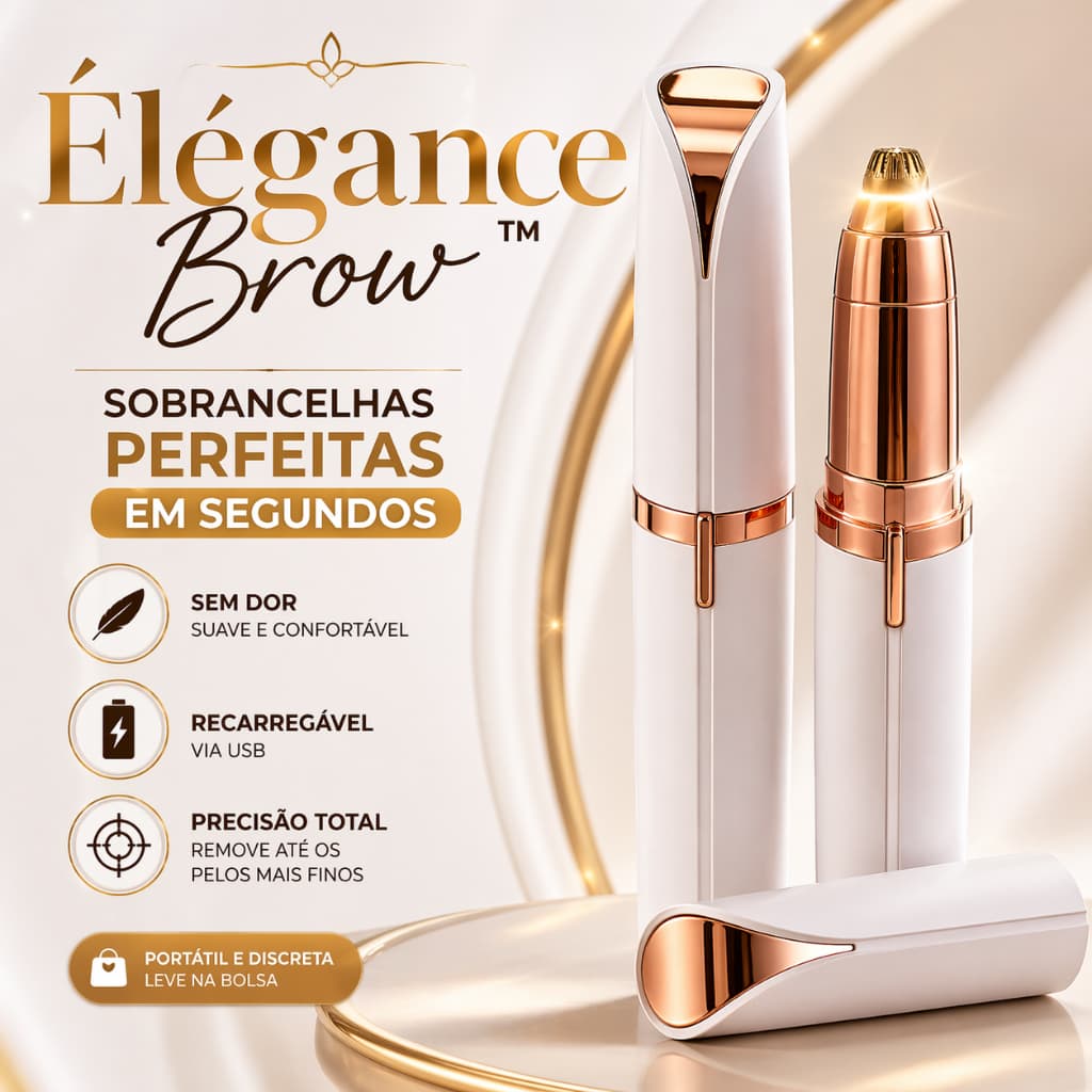 Caneta Depiladora Elétrica Sobrancelha Recarregável USB Removedor Facial Sem Dor Portátil LED