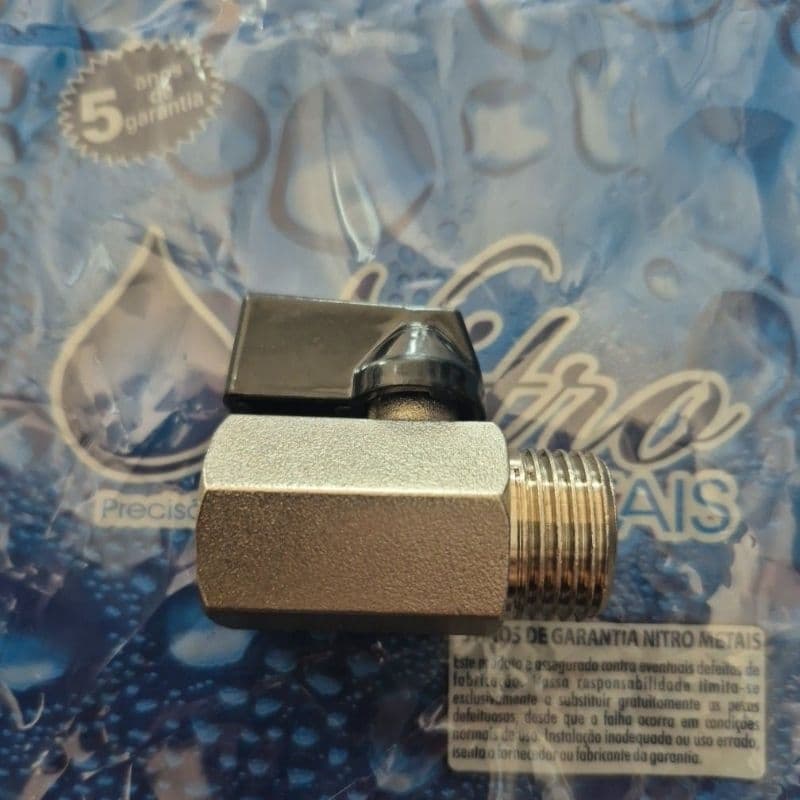 Válvula de Esfera Mini/Micro Latão Cromado 1/2 Polegada Universal