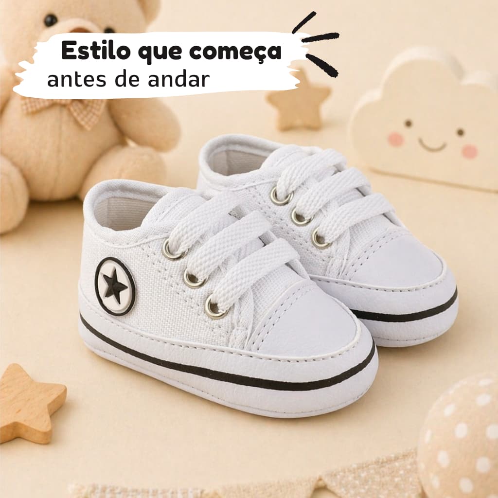 Tênis Infantil Menino Branco Lona – Leve e Confortável.