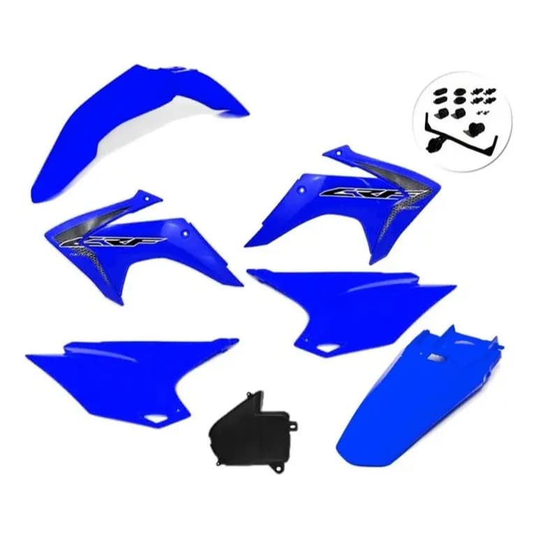 Kit Plástico crf Amx Original Crf 230 2008 - 2020 Com Adesivos roupa plásticos adaptável completo original crf 230f azul