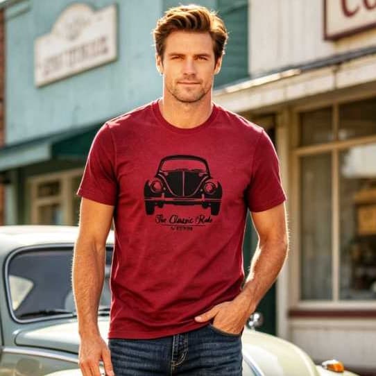 Camiseta fusca algodao marsala gola redonda camiseta fuscão masculina carro antigo colecionador