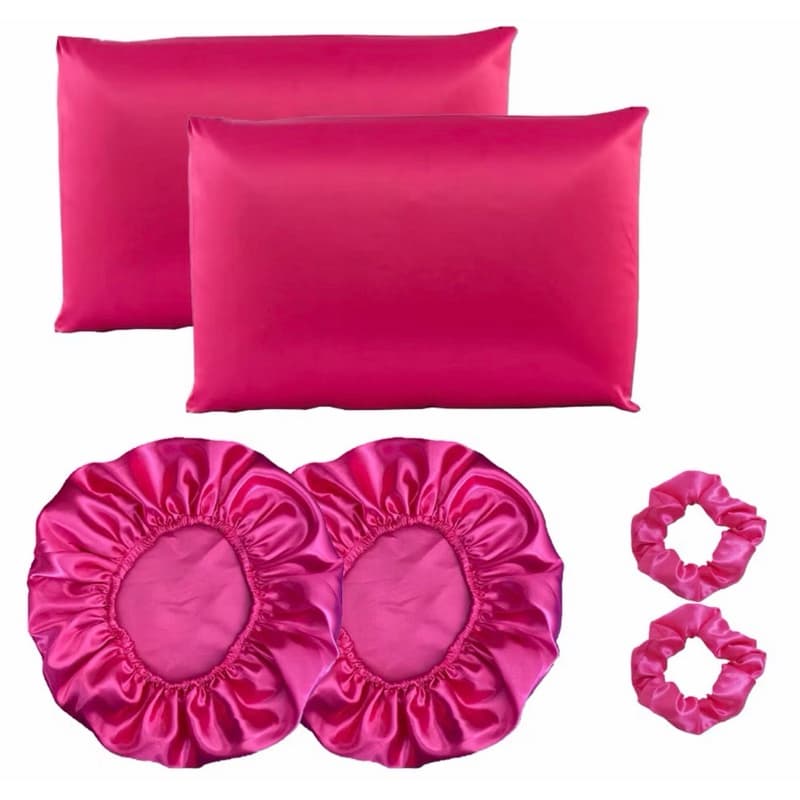 Kit completo cetim anti frizz 2 fronhas + 1 touca+ 2 scrunchie
