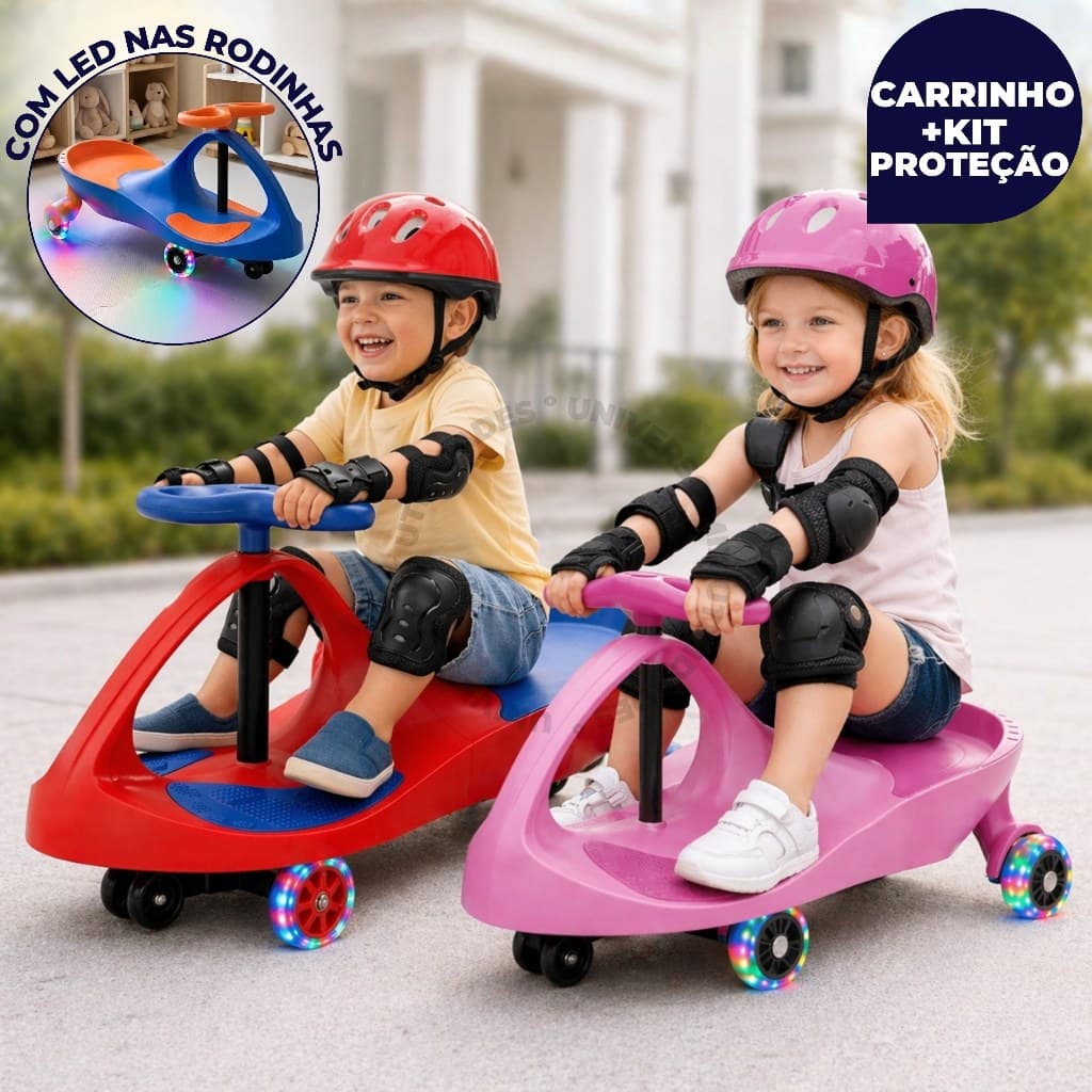Carrinho Rolimã Car 360º Infantil Led nas Rodinhas Volante