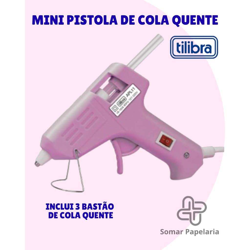Mini Pistola Cola Quente APL11 TILIBRA Rosa