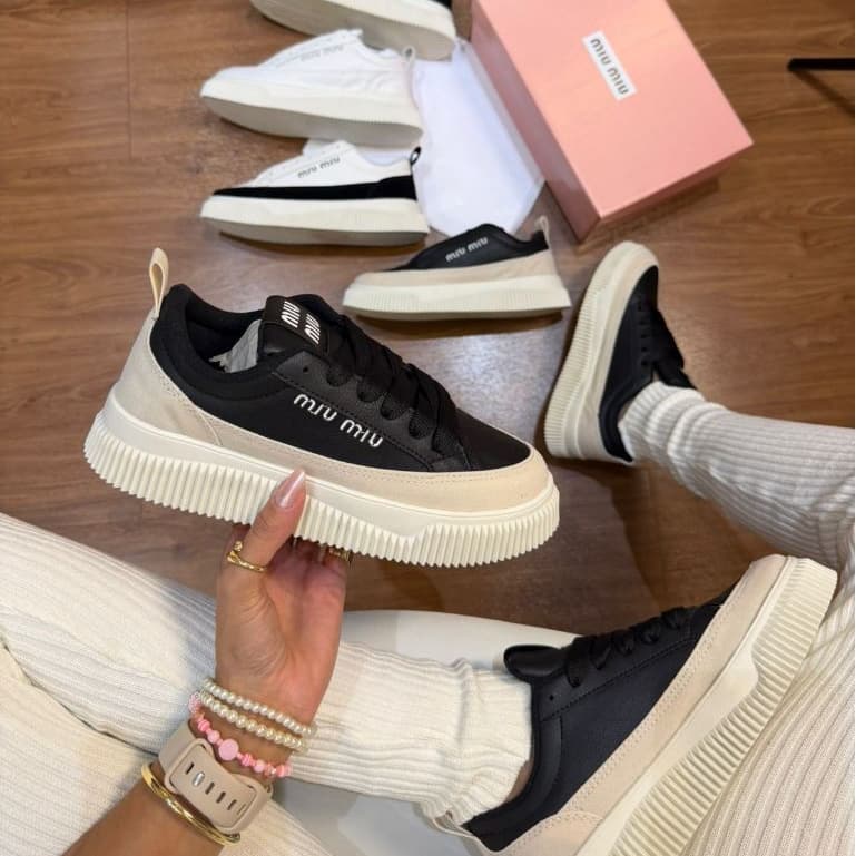 Tênis Feminino Miu Casual Chic Estiloso moda blogueira