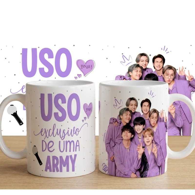 Caneca BTS uso exclusivo de uma Army