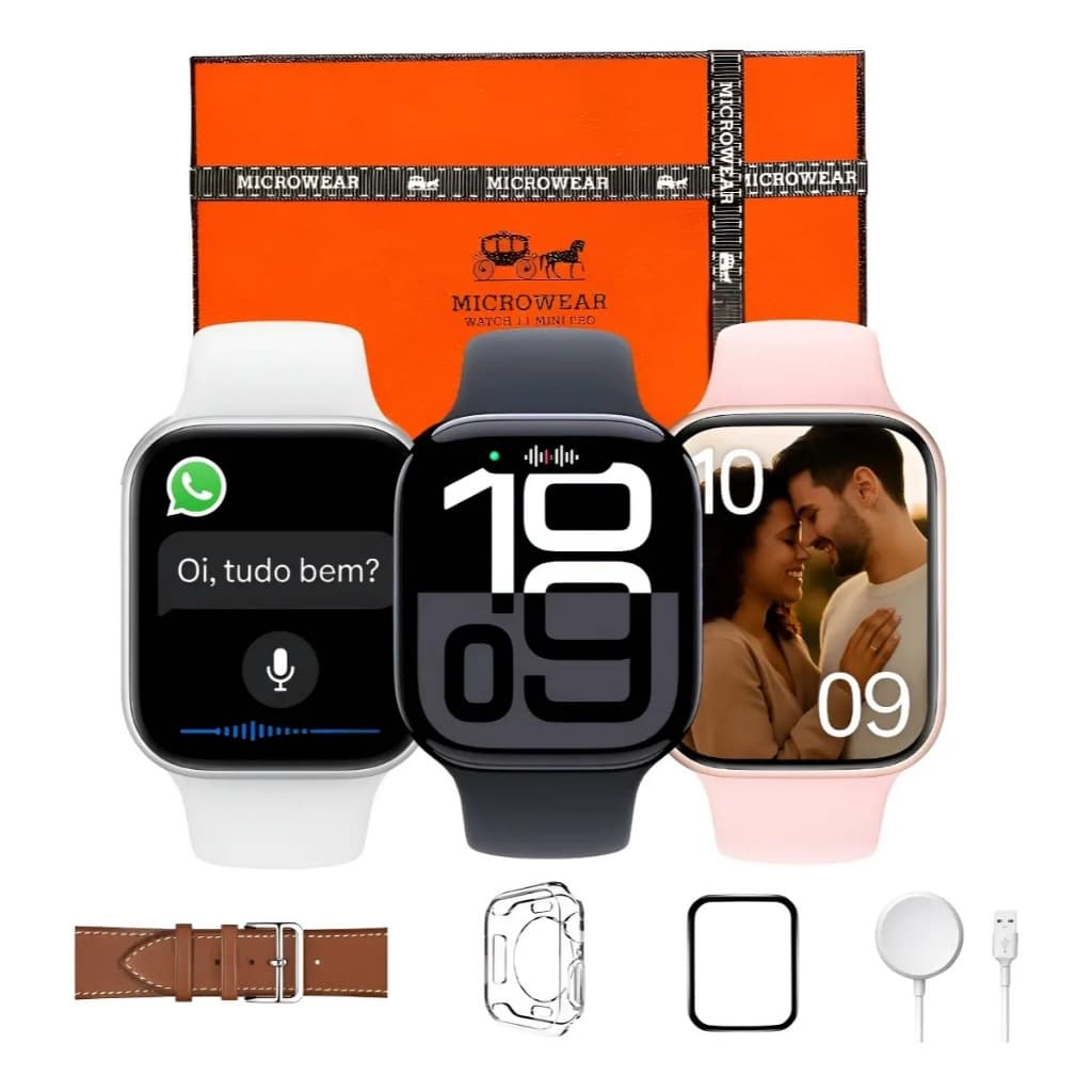 Microwear W11 Mini Pro Smartwatch Bluetooth Chamadas Fitness Android iOS Mais Vendido