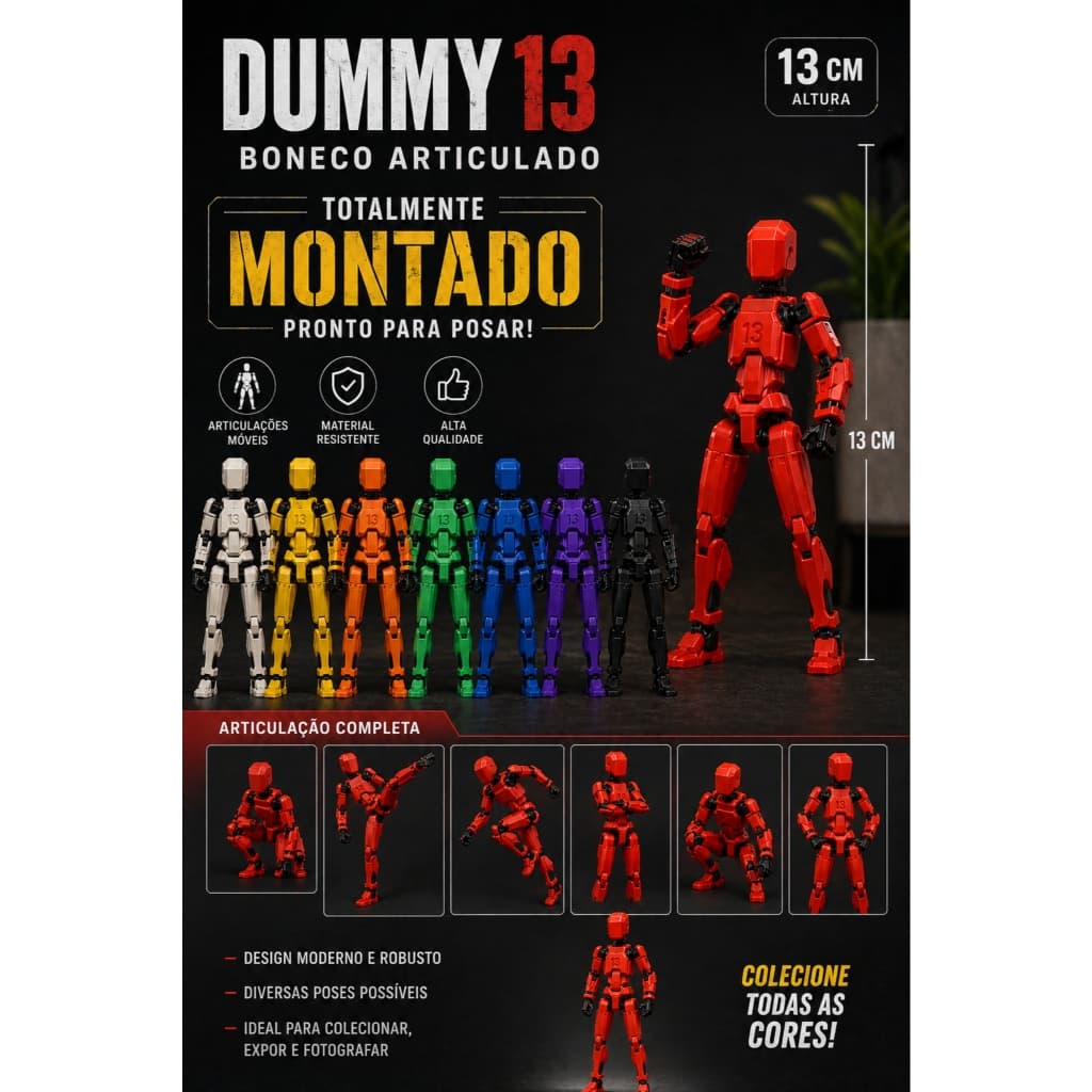 Dummy 13 MONTADO | Boneco Articulado | Action Figure | Impressão 3D | Fotografia | Coleção