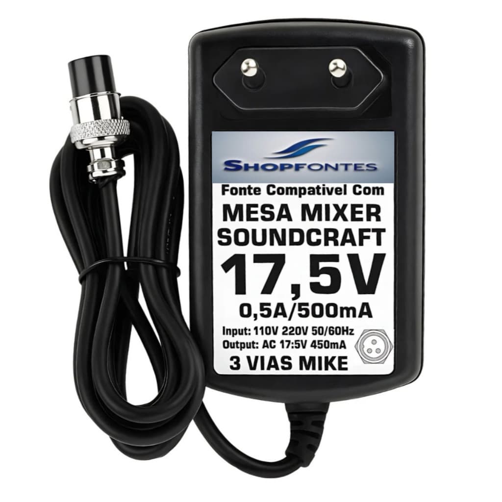 Fonte Para Mesa Som Selenium Soundcraft Sx802/1202fx 3 Pinos