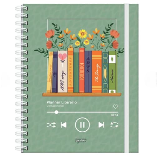 Planner Literário Permanente Floral Com Divisória