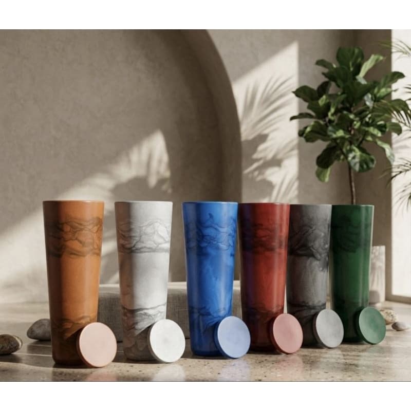 Vaso Coluna Ibiza Luxo Efeito Decorativo 70x25x15 cm Moderno