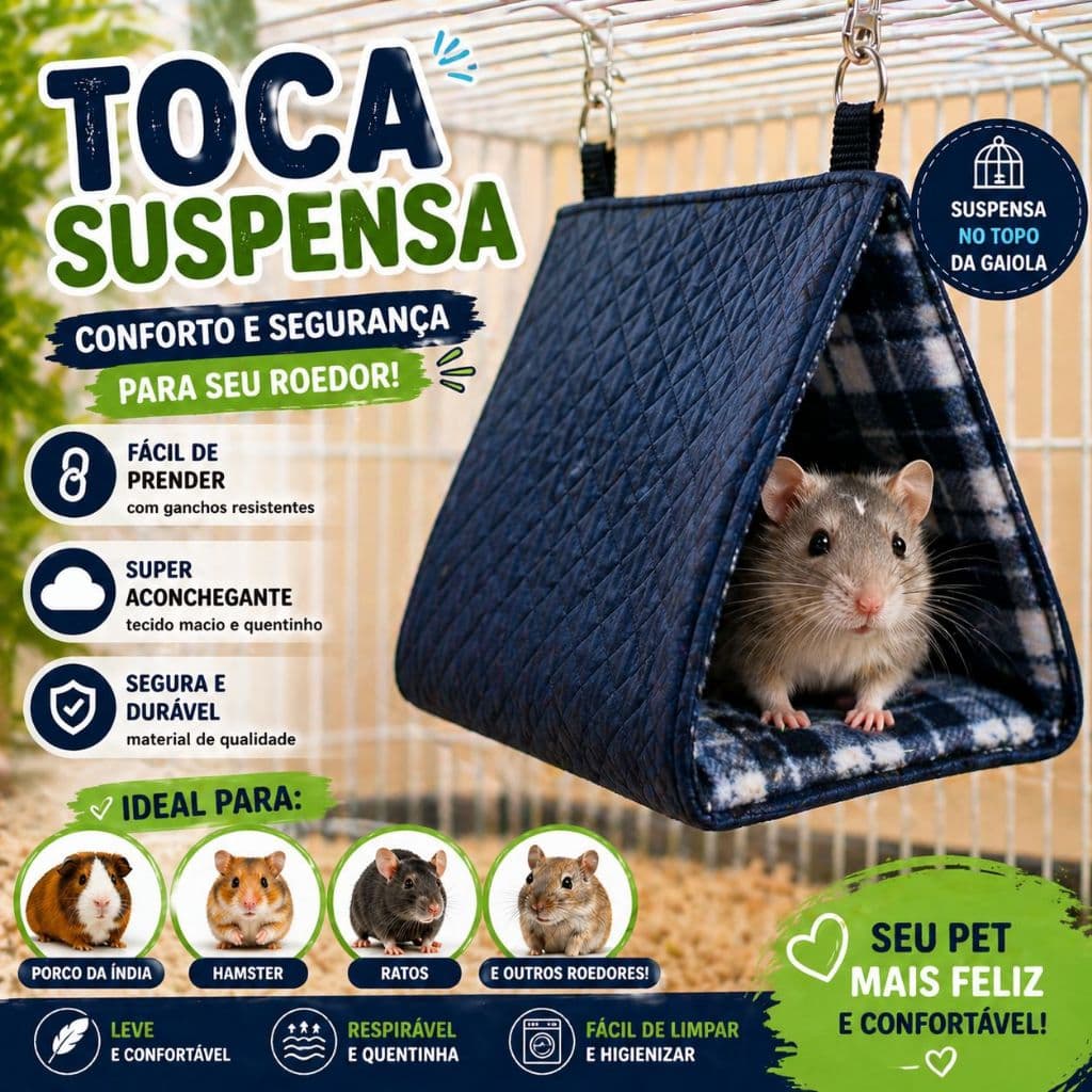 Toca Cama Para Calopsita e Pássaros Quentinha Para o Frio