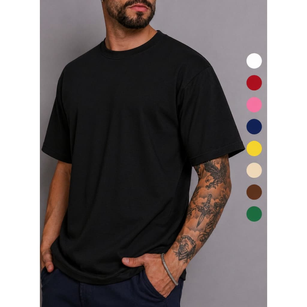 Camiseta Básica Masculina 100% Algodão Casual Fio 30.1 Blusa Confortavel Dia a Dia Oferta