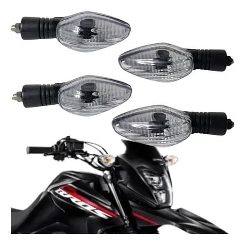PISCA SETA NXR BROS 150 160 CG TITAN FAN CBX XRE KIT 4 PEÇAS LUZ FORTE ENCAIXE FIRME TOP