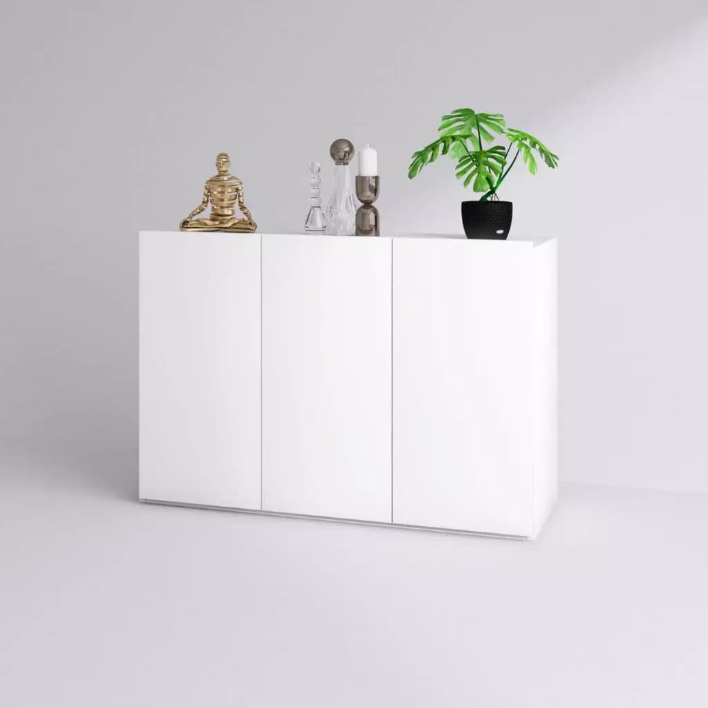 Aparador Buffet Preto/Branco Multiuso P/Sala/Cozinha