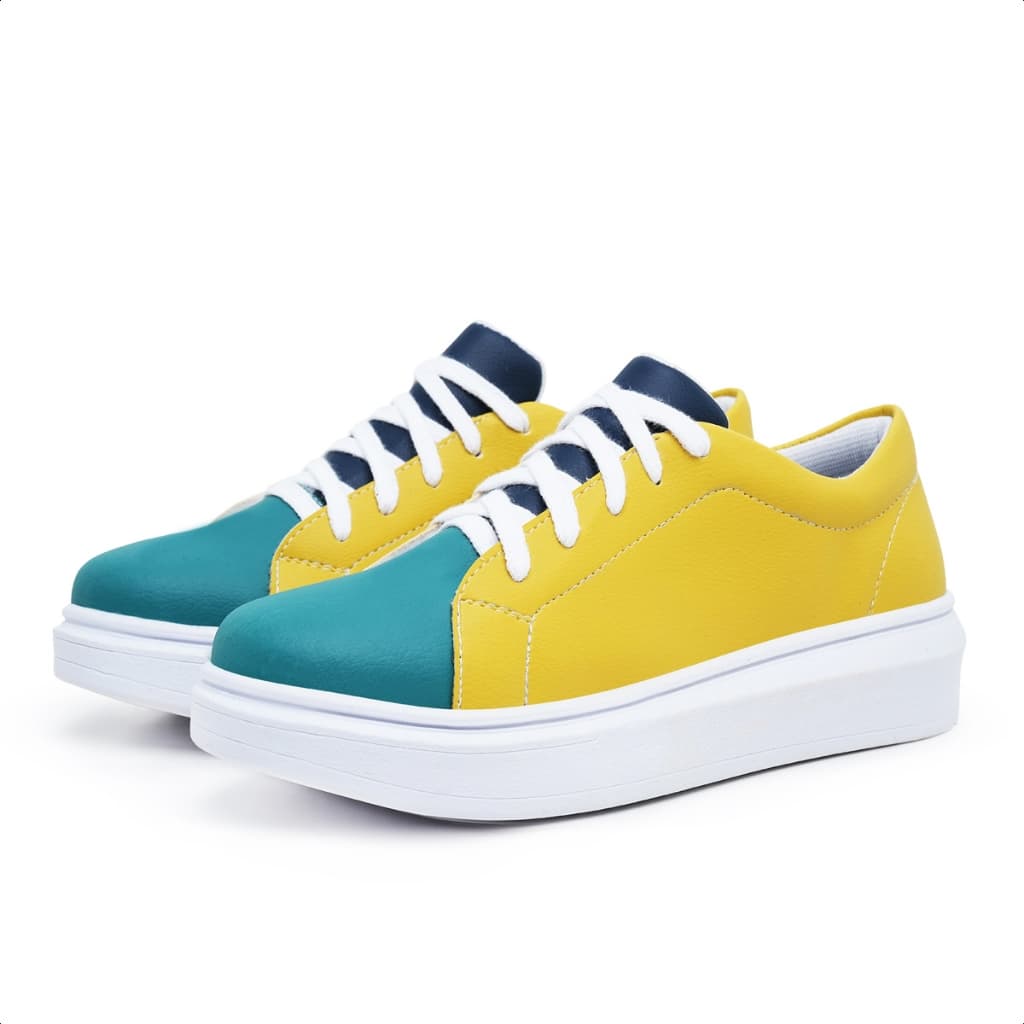 Tênis Feminino Copa do Mundo Brasil Colorido Moda Estilo Confortável