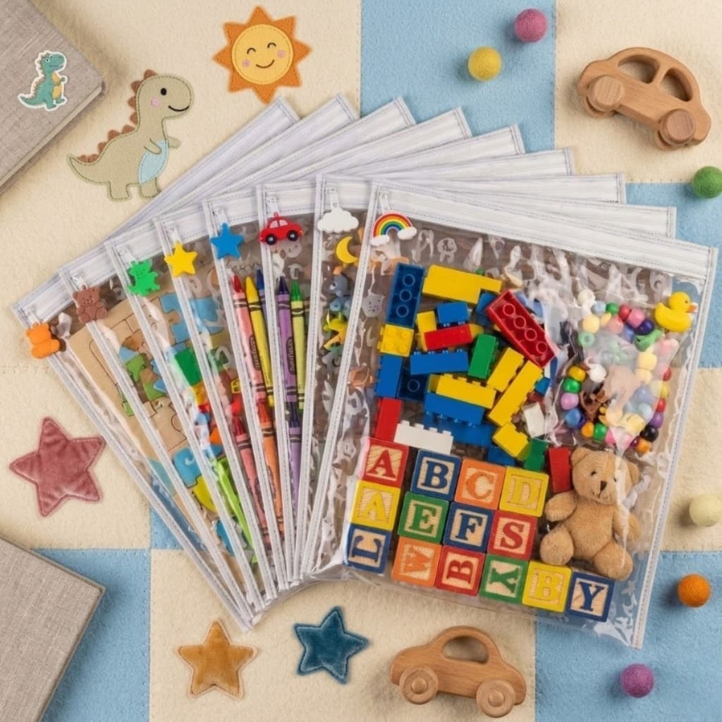 Kit 10 Saquinhos com Zíper Organizadores para Brinquedo, Lego 27x32cm