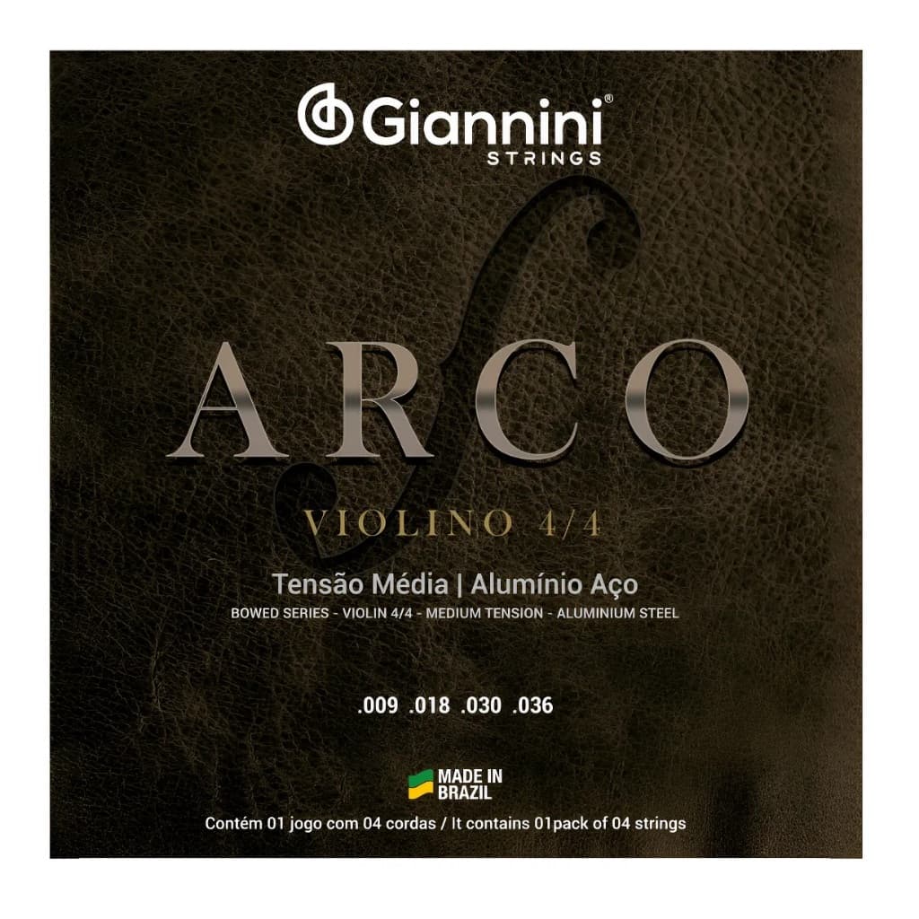 Encordoamento Giannini .009 Arco Violino 4/4 Médio Alumínio Aço