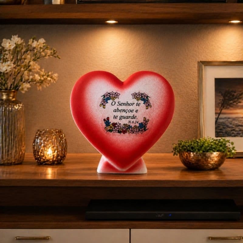 Enfeite Decorativo Com Frases Salmo Decoração em Forma de Coração