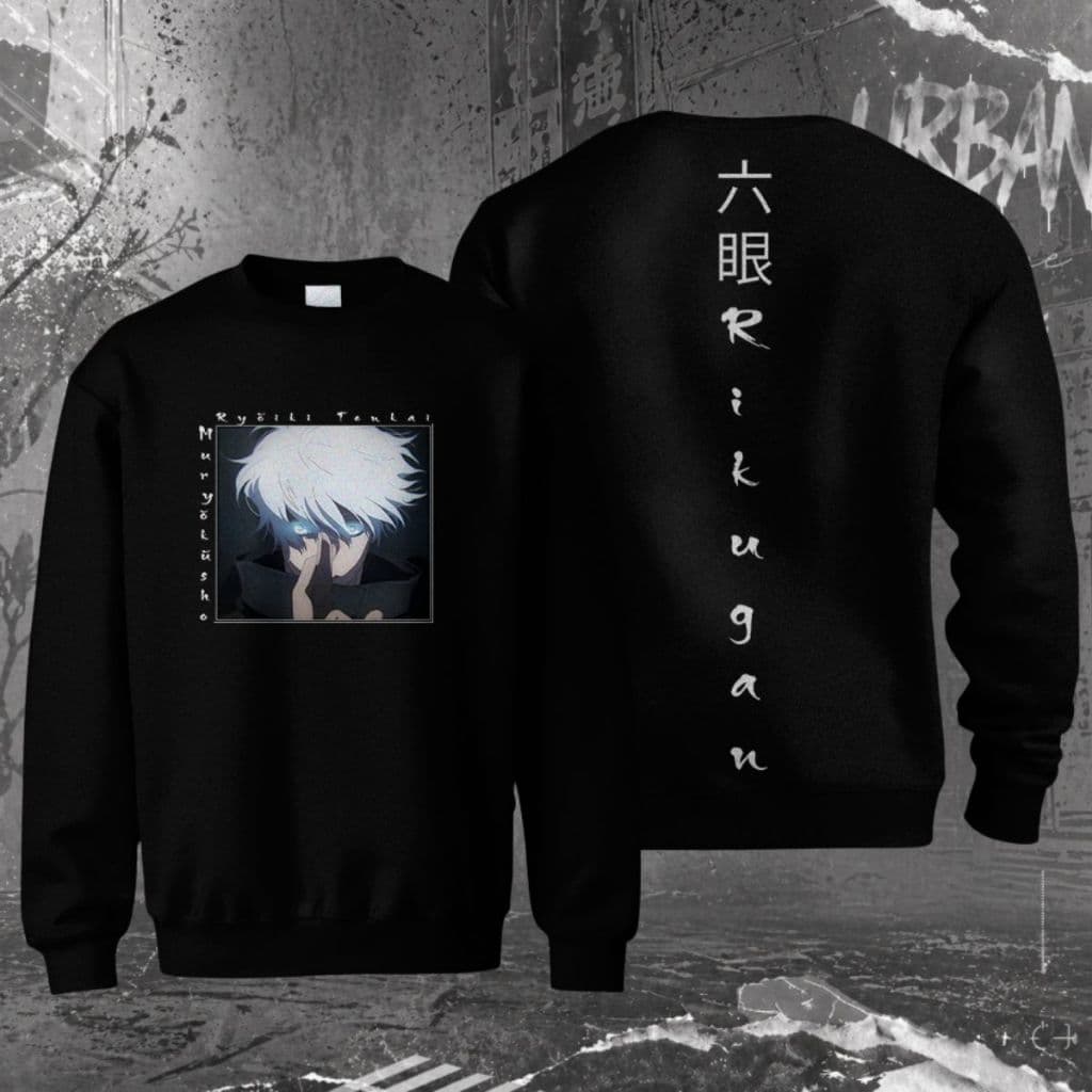 Blusa De Frio Moletom Masculino Frente e Costas Jujutsu Kaisen Satoru Gojo Strong Serie Anime Moda Streetwear