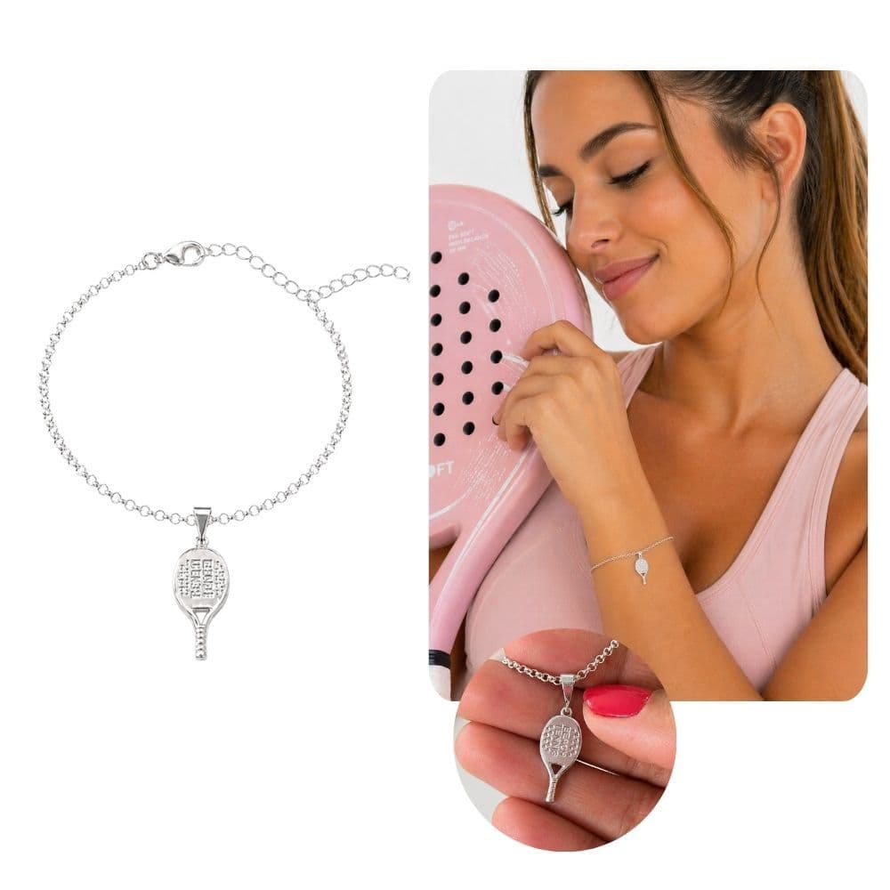 Pulseira Feminina Com Berloque Beach Tênis Banhado A Prata 925