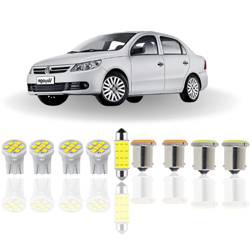KIT Lâmpada led Volkswagen Voyage G4 G5 G6 G7 volkswagen Gol (Teto Seta Ré Placa Farolete) T10 Torpedo 39mm 1 polo 1156