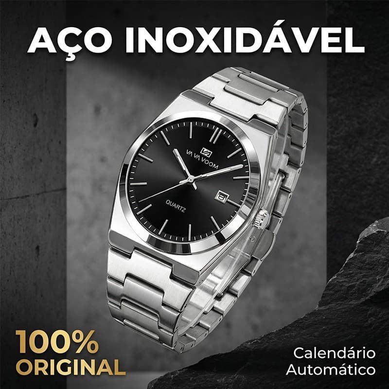 Relógio Masculino VAVA VOOM 2871 Aço Inoxidável Original Luxo Social À Prova D’água Pronta Entrega