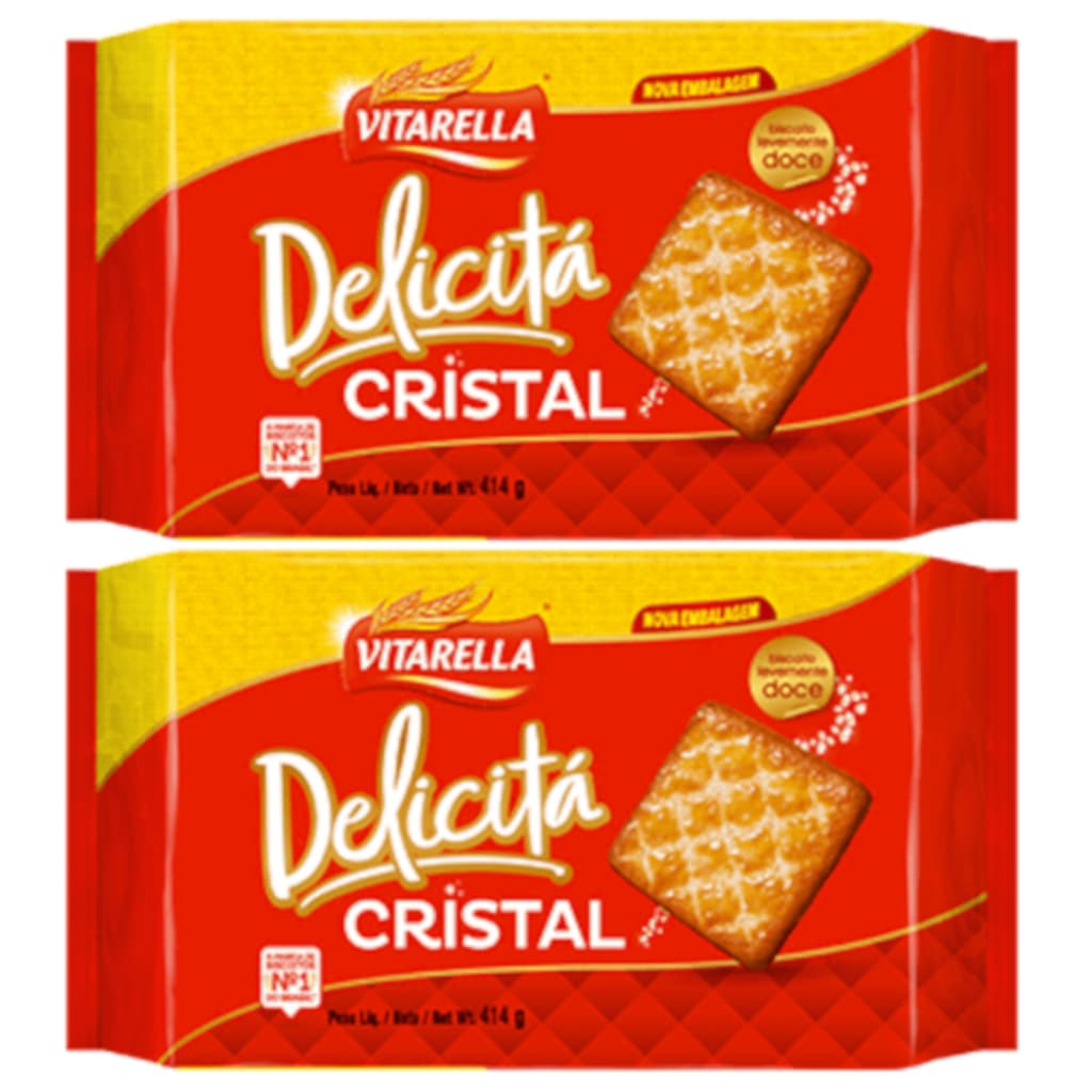 Kit 2 Delicitá Biscoito Cristal Vitarela Delicita 414g Cd