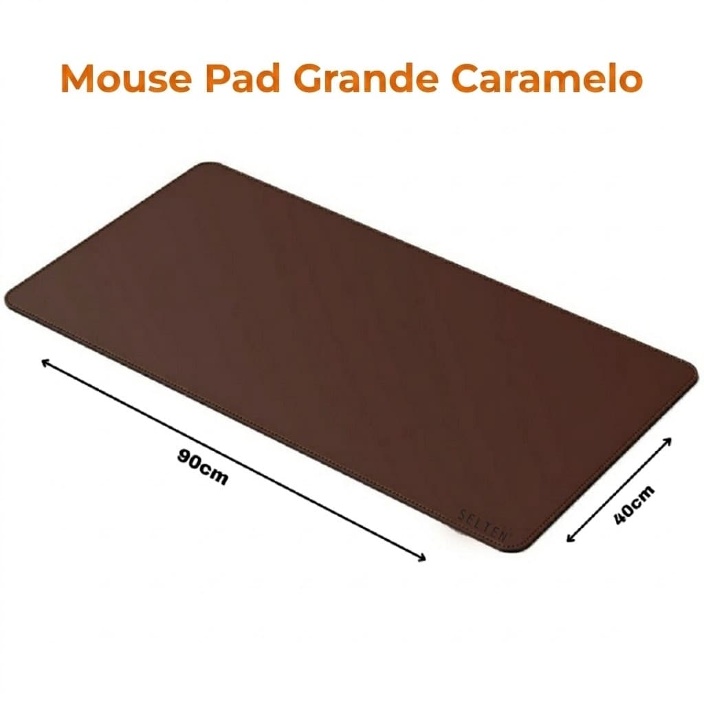 Mouse Pad Grande Caramelo Couro Sintético 90x40cm