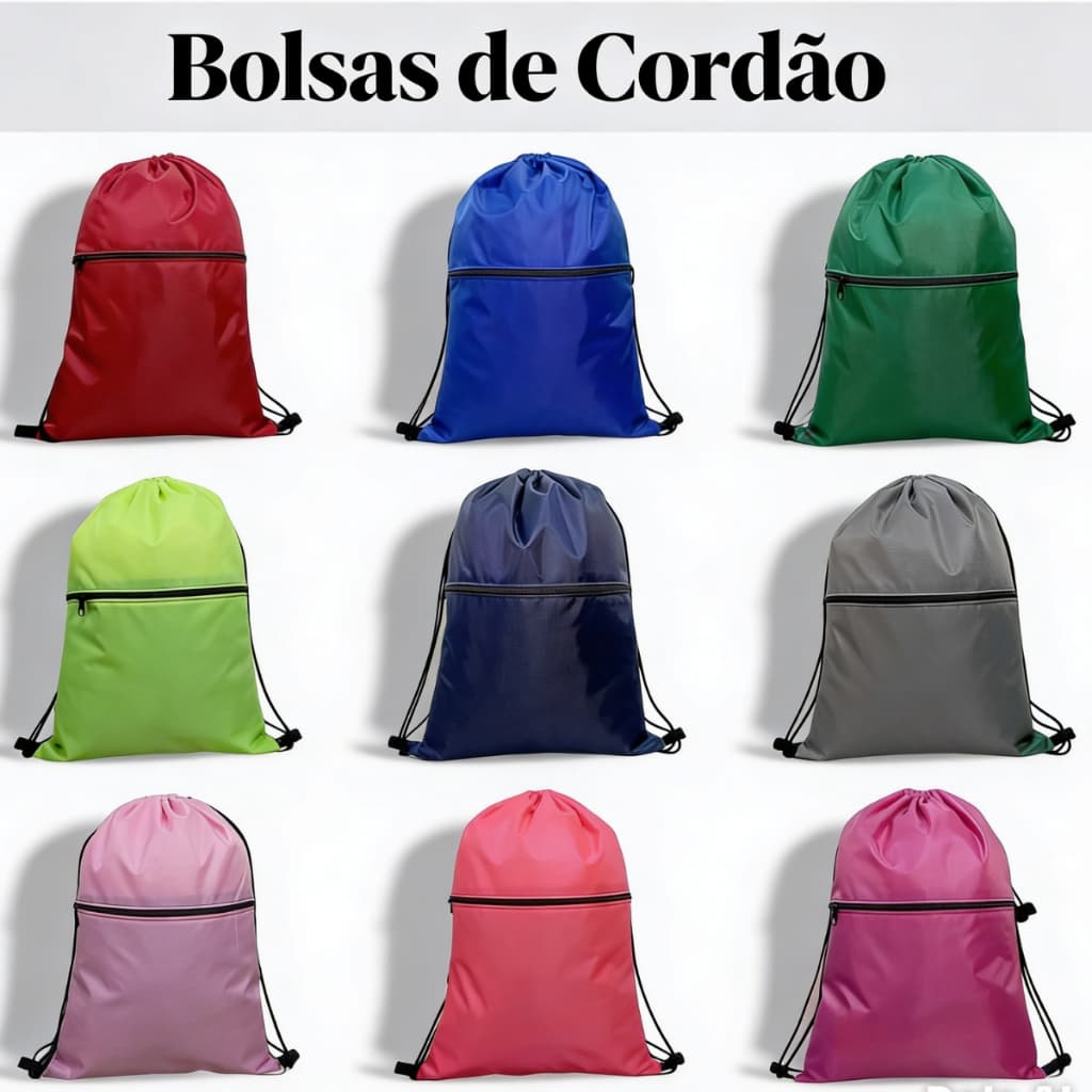 Kit Mochila Bolsa Saco de Cordão com Bolso Academia Dia a Dia