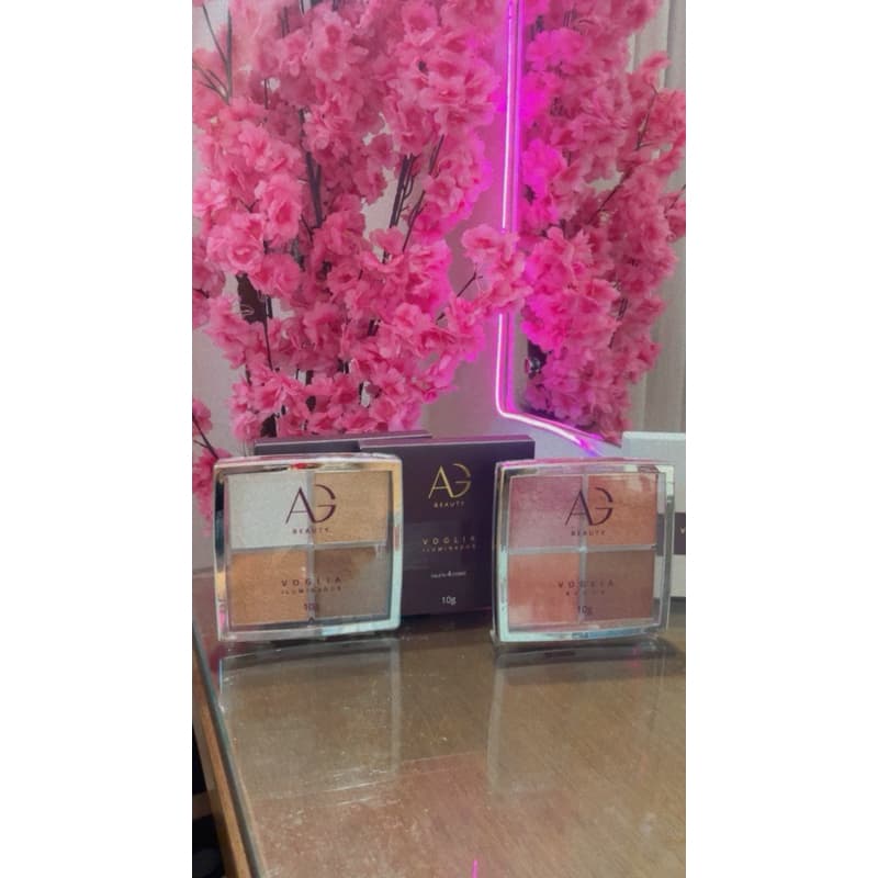 Paleta iluminador e Blush Alyce Gontijo  Voglia AG Beauty