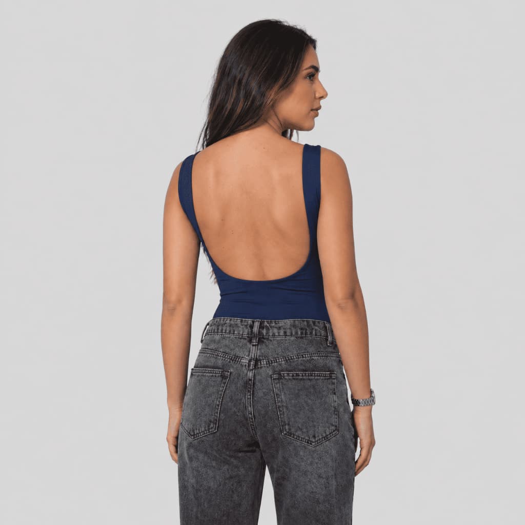 Body Feminino Costa Nua Suplex Grosso Forrado Não Transparente Alça Grossa Premium