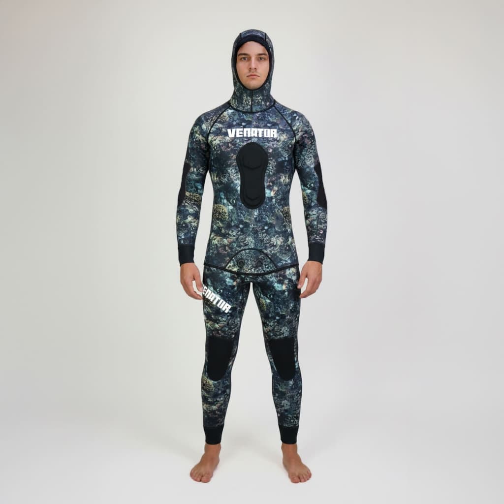 Conjunto Calça + Jaqueta Neoprene Pesca Sub 3mm Dive Motion Venator - Camo Coral