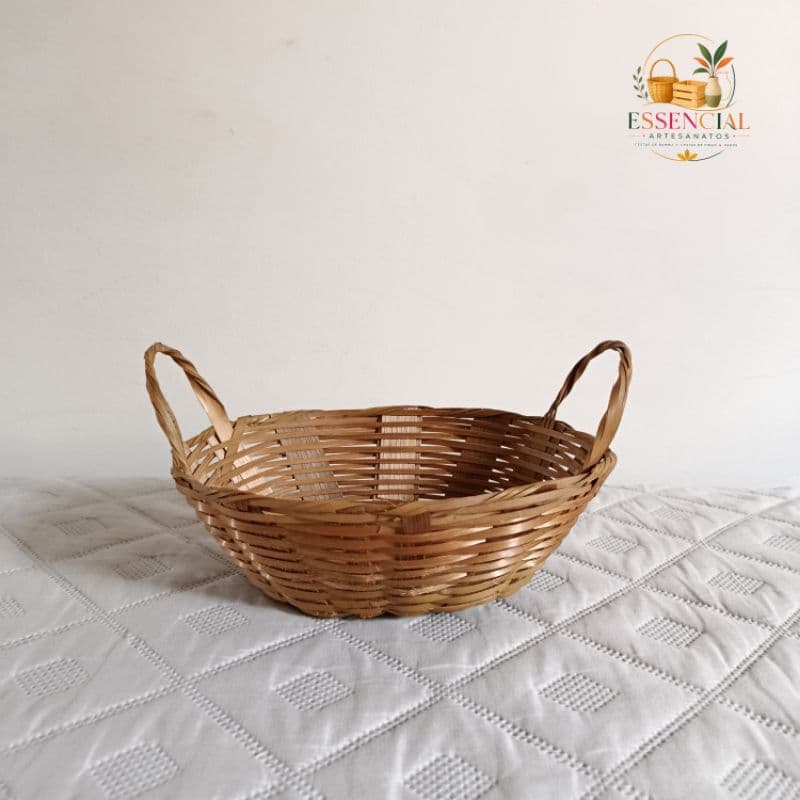 Kit 10 Cestas Bambu Paozeira P Com Duas Alças
