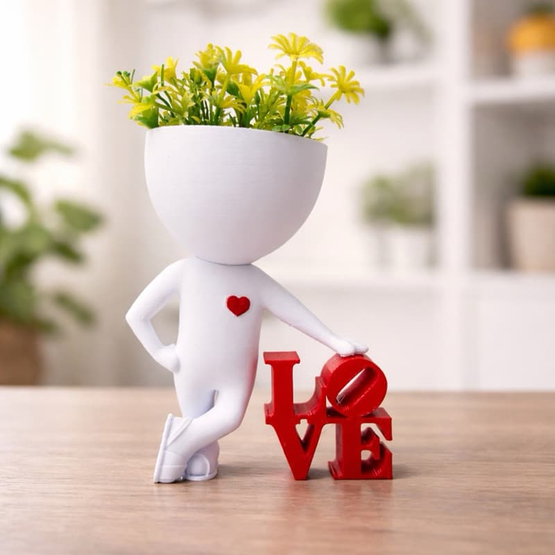Vaso Decorativo Robert Plant LOVE – Decoração  Dia das mães Dia dos namorados Casal Casamento Casa Sala