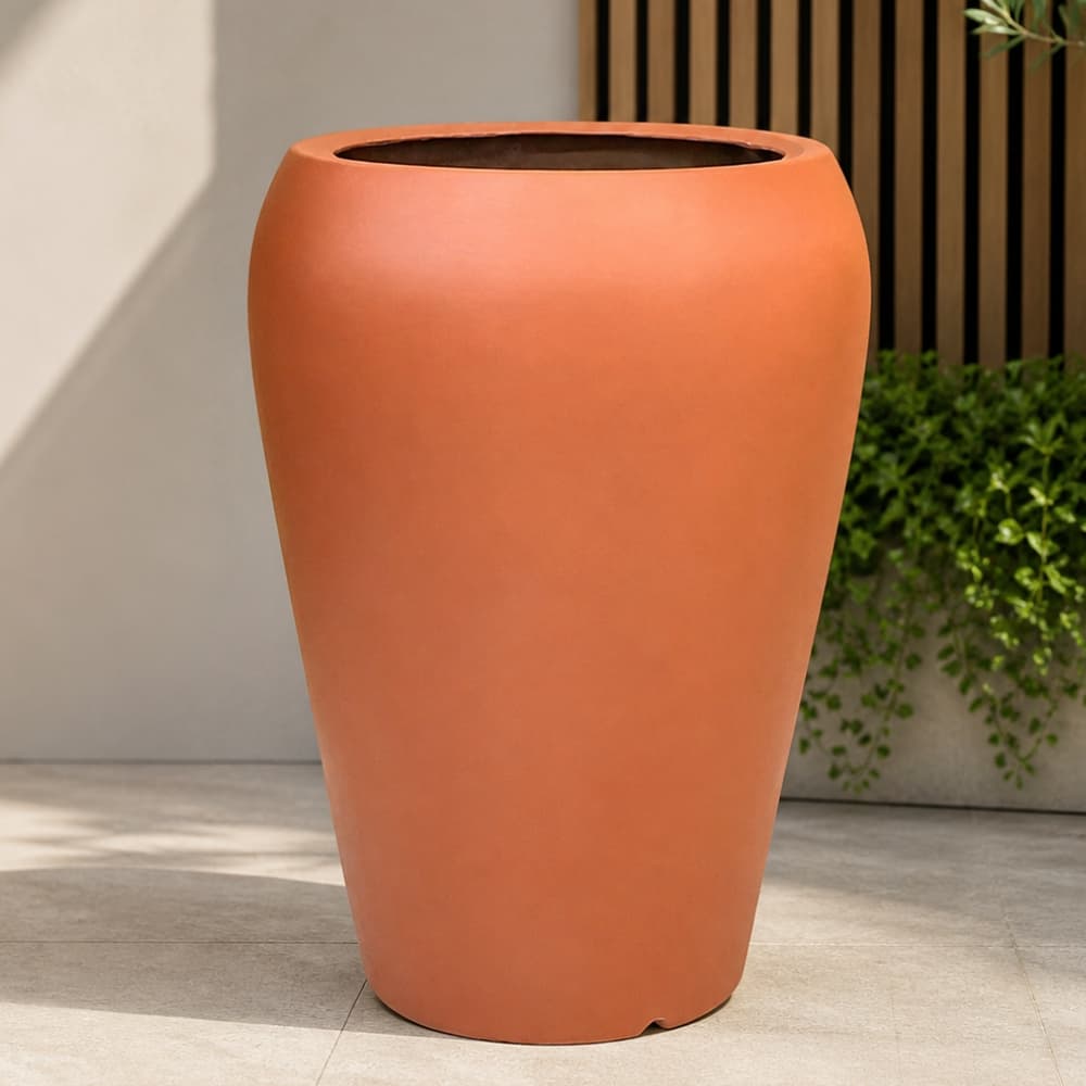 Vaso Fibra De Vidro Cachepot 46cm Vietnamita Decorativo Sala Plantas