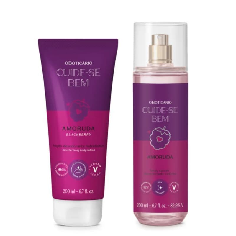 Cuide-se Bem Amoruda Amora O Boticário - Sabonete ou Loção Hidratante ou Body Splash ou Esfoliante ou Balm Labial