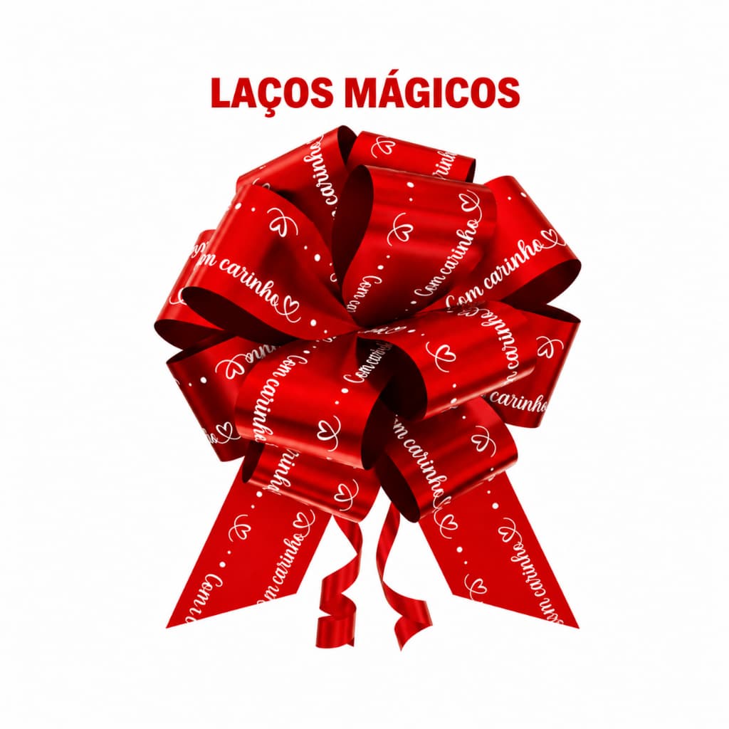 Laço  Mágico  Pronto 10 unidades Frases Para Presente e Embalagens Médio